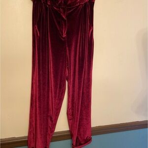 PatBO Burgundy Velvet Trousers US 4 26x27